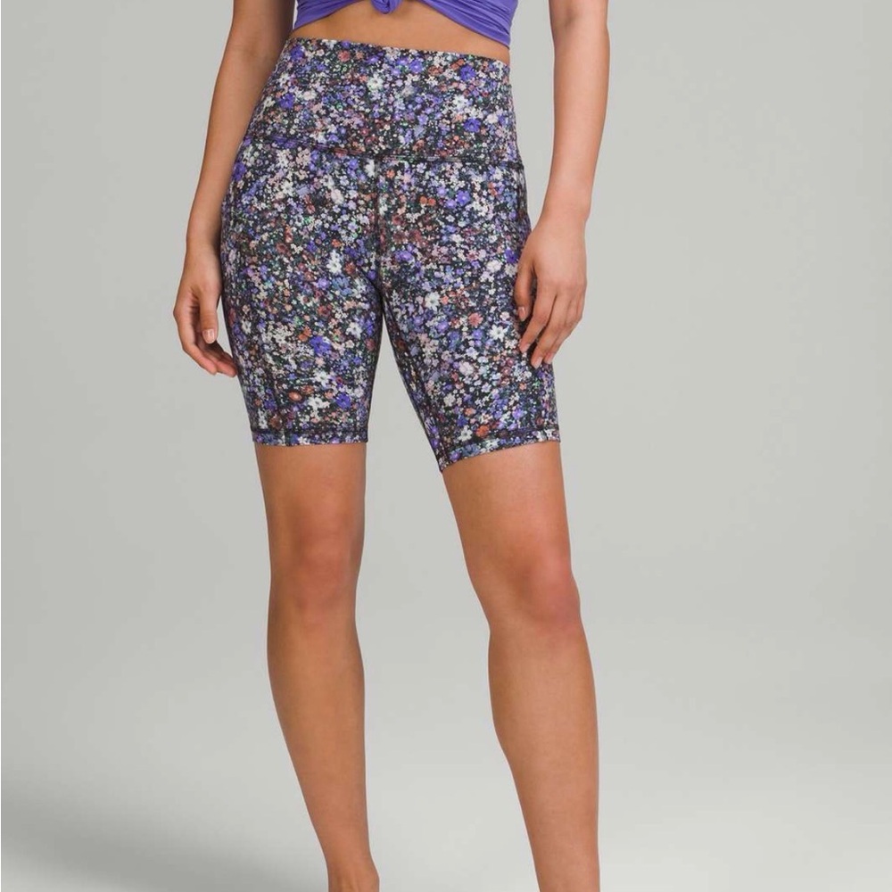 Lululemon Floral High-Rise Bike Shorts‎ Size 2 Multicolor Print